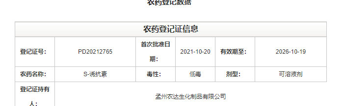 喜訊來(lái)襲！農(nóng)達(dá)生化再獲農(nóng)業(yè)部公示農(nóng)藥登記證！(圖2)